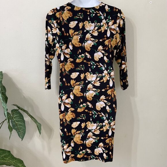 Evan Picone Black Label Women’s 16 Floral Print Faux Wrap Dress some Stretch - Picture 4 of 12